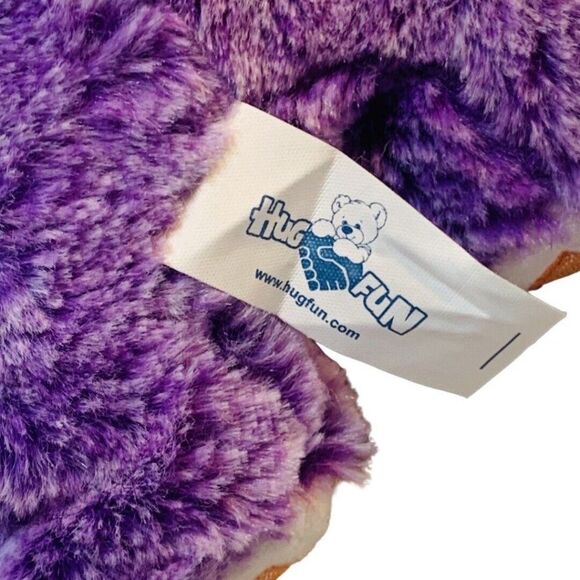 Hug Fun Purple Teddy Bear Soft Plush Blue Glitter Eyes Stuffed Animal Doll 9" - Picture 7 of 7